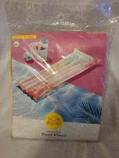 SUN SQUAD High QuaIity Tie Dye Pink inflatable Pool Float Raft Bed Lounge NOS