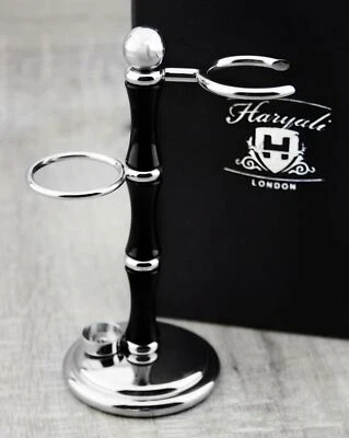 Herren Rasierpinsel Ständer Gerade Rasierer Rasierhobel Ständer Holz Stahl Kit Halter