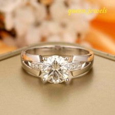 2.31CT Round Cut Lab-Created Diamond 14K White Gold Over Engagement Wedding Ring