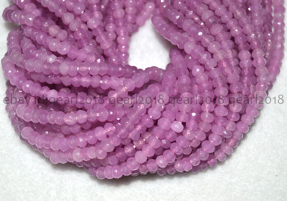 2x4mm Natural Faceted Multicolor Gemstone Rondelle Abacus Loose Beads 15" - Image 4 of 4