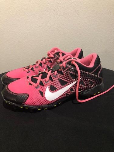 Nike Womens Hyper Diamond Cleats Size 8.5 Fastflex Pink Black 684680-600 - Picture 1 of 7