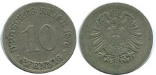 10 PFENNIG 1876 C DEUTSCHLAND GERMANY Münze #AE483.D