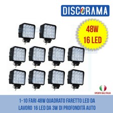 Fari 48W Quadrato Faretto LED da Lavoro 16 LED da 3W di Profondità Auto 1-10 Pez - Miniatura 1