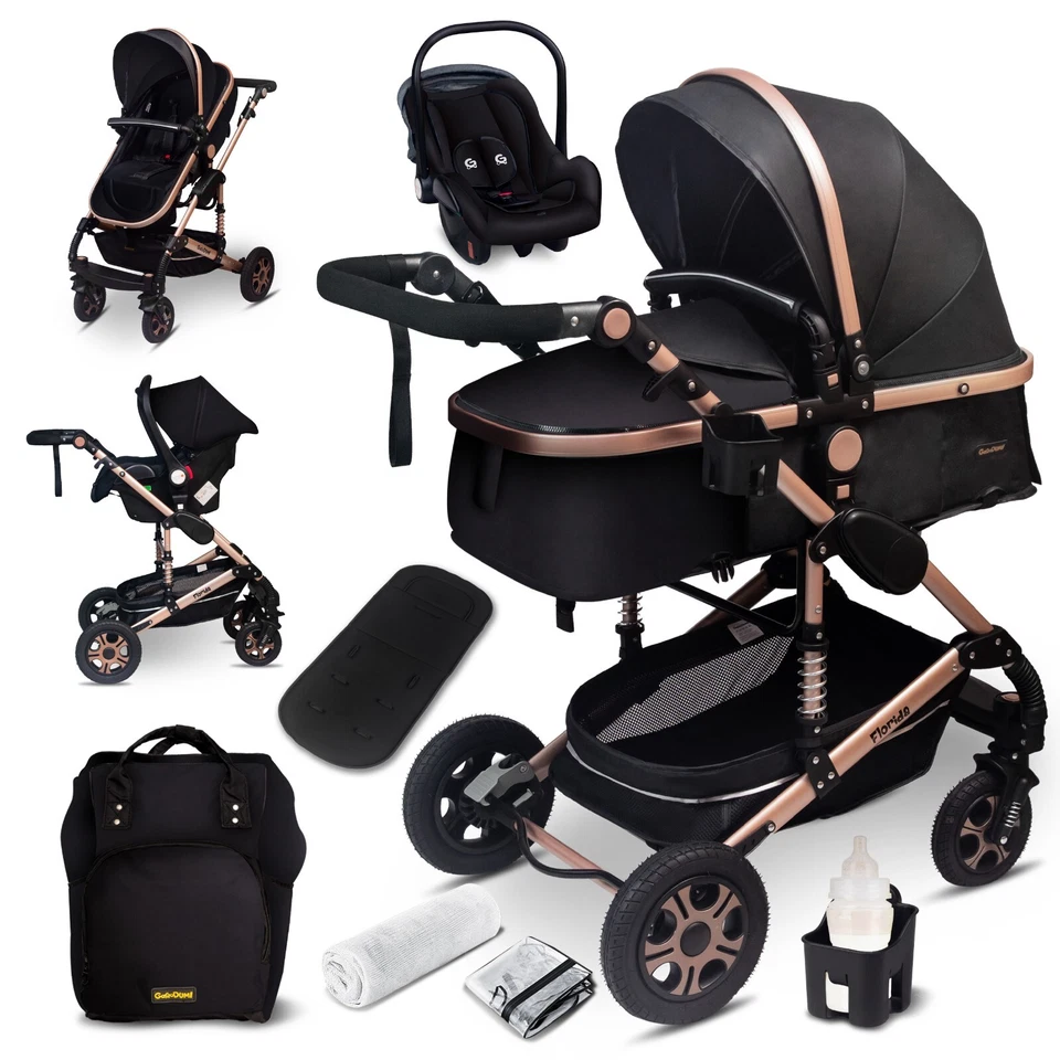 GaGaDumi Florida poussette 3 en 1 ensemble complet avec siège auto poussette - Photo 1/4