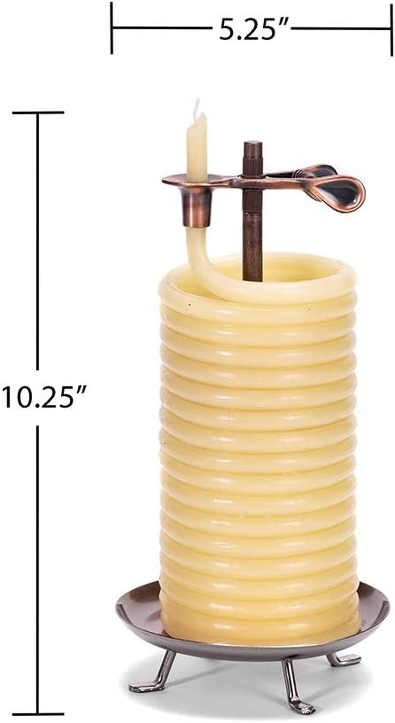 80-Hour Vertical Candle, Eco-Friendly Natural Beeswax with Cotton Wick