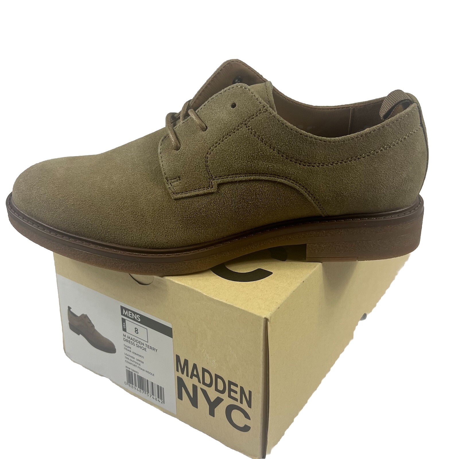 SAOLA Scarpe eleganti uomo Madden NYC scamosciate tortora taglia 8 nuove