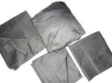 CASALUNA WASHED SUPIMA SATEEN MEDIUM GRAY SOLID 4P QUEEN SHEET SET 500TC