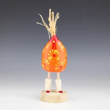 NATIVE AMERICAN NAVAJO FOLK ART CHICKEN IN MOCCASINS BY EDITH & GUY JOHN  