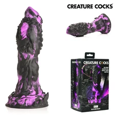Creatures Cocks Grim Monstrous Silicone Dildo with Suction Cup Black Purple Reaper