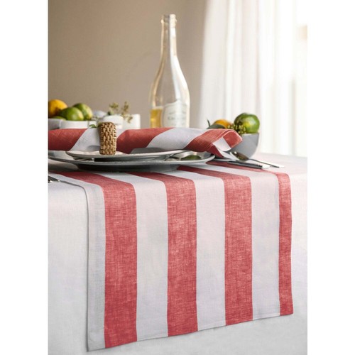 Solino Home Linen Table Runner for Dining, Summer, Luxury - Cabana Stripe - Picture 33 of 59