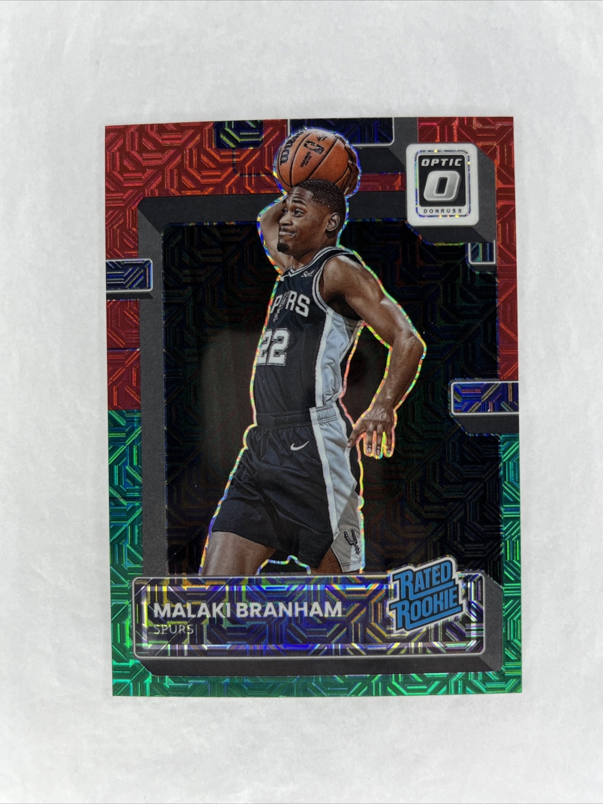 Malaki Branham 2022-23 Panini Donruss Optic 222 Choice Red Green Mojo Prizm RC
