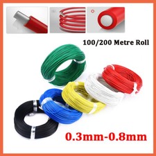 Single Core Stranded Wire Cable 0.3mm-0.8mm Tin Copper Thin Wall Wire 6 Colour