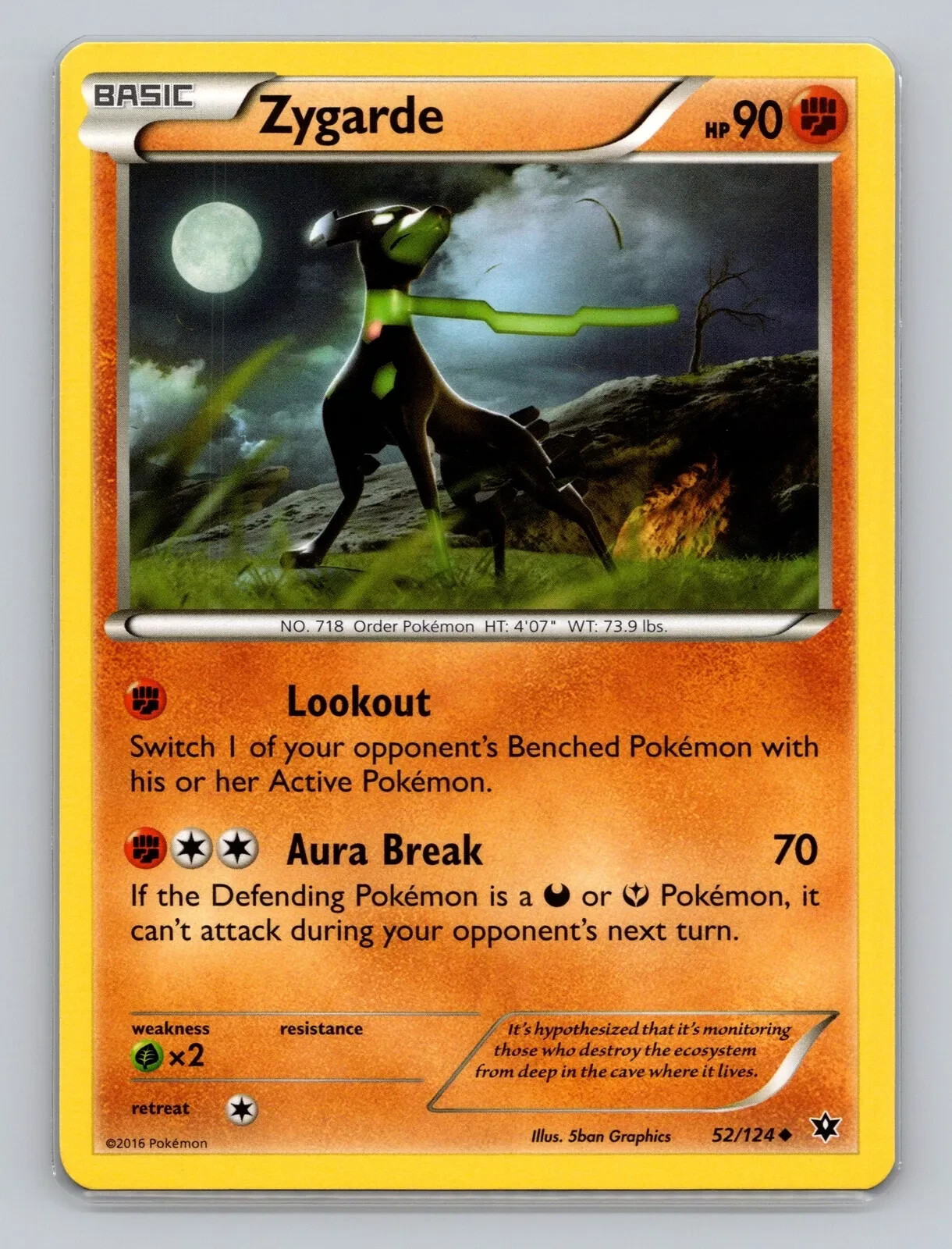 Zygarde #52/124 Uncommon Pokemon TCG XY Fates Collide