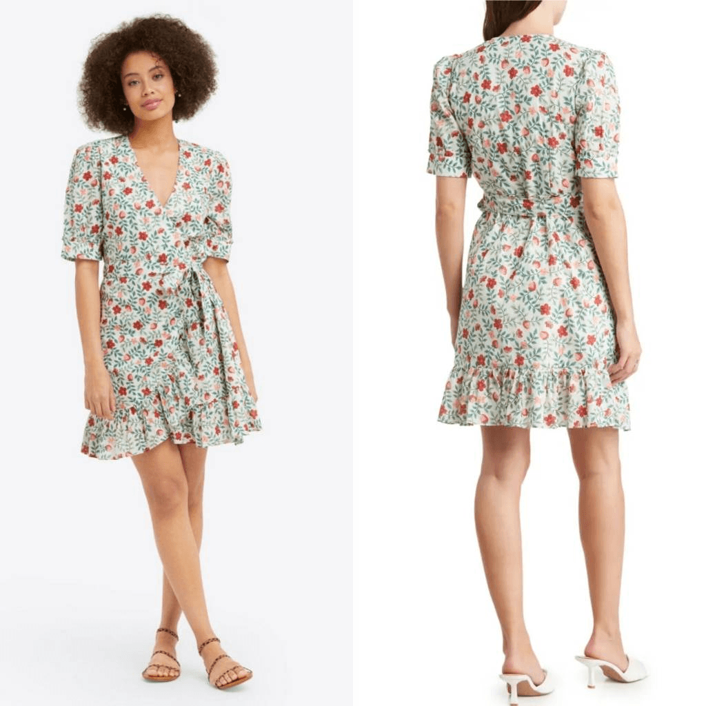 Draper James Reba Wrap Dress Size Strawberry NWOT