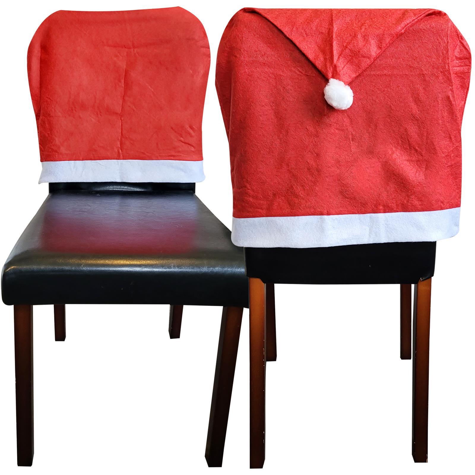Christmas Red Santa Chair Covers Xmas Party Removable Chairs Cover