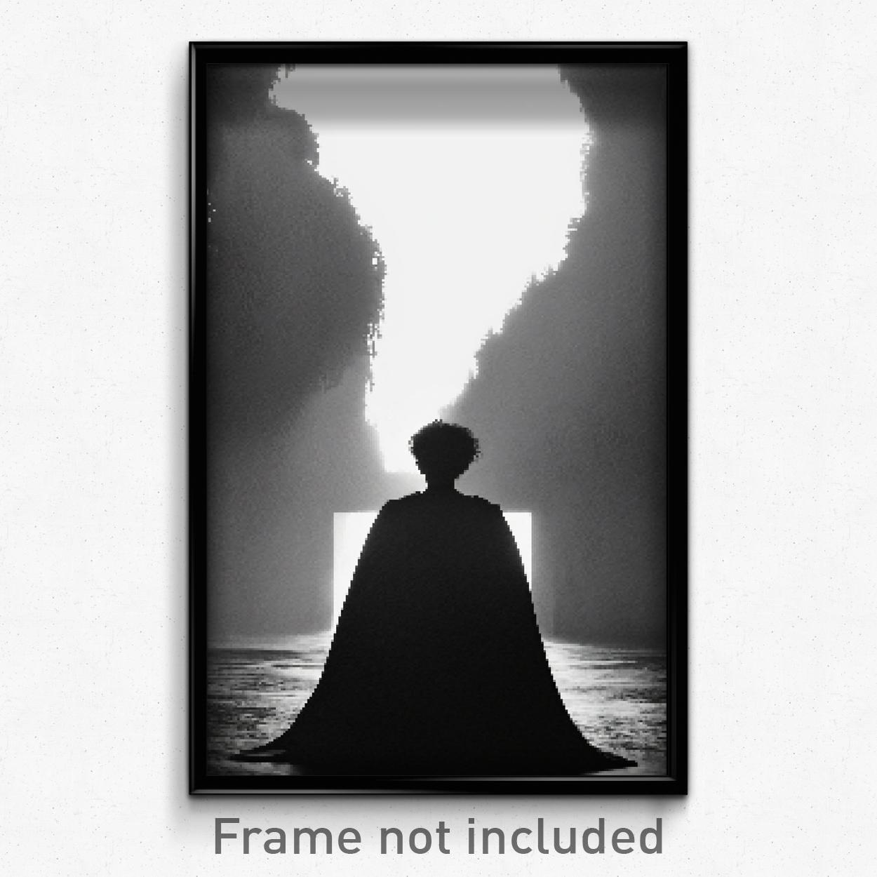 Pixel Art Poster - Colorless Hollow (8 Bit Psychedelic Trippy Video Game Print)