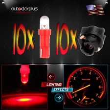 10x Red T5 17 73 74 LED Bulbs Instrument Panel Cluster Lights w/ Twist Socket