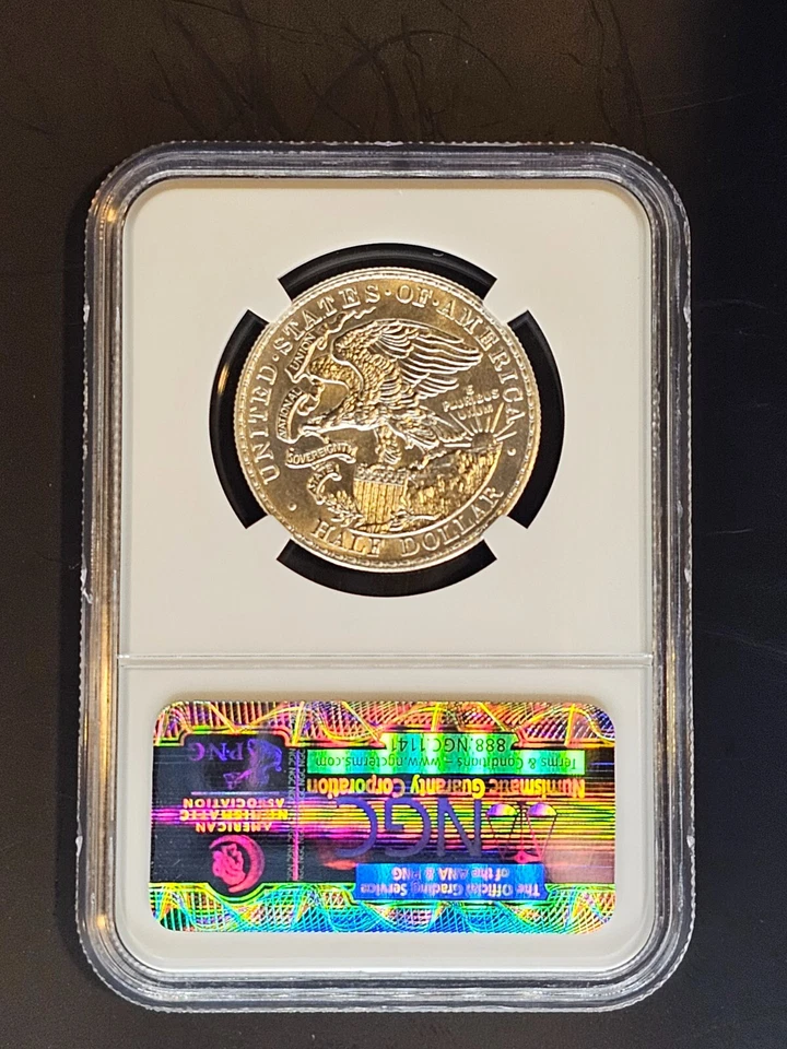 1918 Lincoln Illinois Centennial Half Dollar 50C - NGC UNCIRCULATED DETAILS - Image 2 of 2