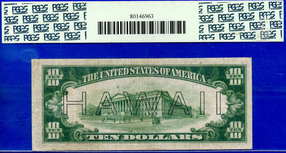 1934A $10 FRN PCGS 30PPQ - Problema de emergência da Segunda Guerra Mundial - Hawaii Star - Fr 2303* - Imagem 3 de 4