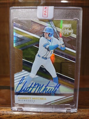 2020 Elite Extra Garrett Mitchell Gold Status Die Cut Auto #20 Autograph  05/10