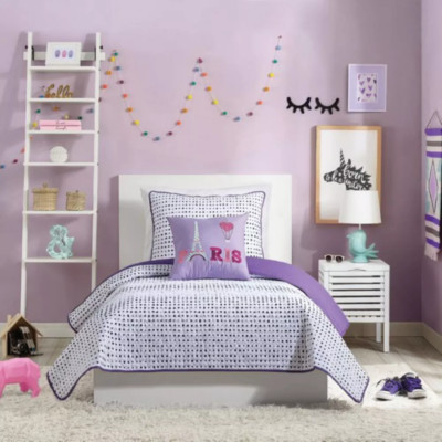 New Urban Playground Joyceline Twin Quilt Set Purple