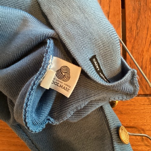 Gilet Cardigan Saint James Pure Laine 40/42 Femme Bleu Nature - Photo 3/7