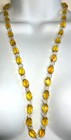 Vintage  29" Long Czech  White/Yellow Art Glass  Beads Link Necklace — photo 1