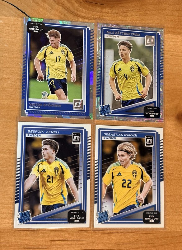 Panini Donruss Road to FIFA World Cup 2025-26 Sweden Rated Rookie 4-Card Lot