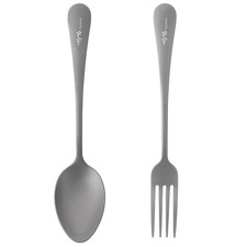 TiTo Titanium Cutlery Set, Lightweight Titanium Fork and Spoon Portable Reusa...