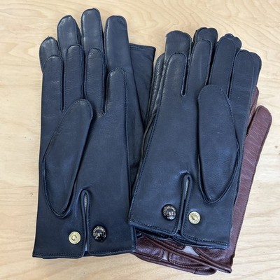 DENTS 4 Paar Leder Herren Handschuhe Gr. 9 schwarz Wolle & Baumwolle gefüttert Autofahren