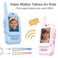 2-Pack Rechargeable Kids Walkie Talkies   Ages 3  12, for Camping  Hiking