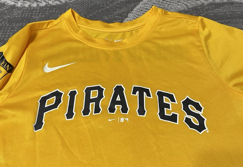 Nike MLB Pittsburg Pirates Kids Boys Yellow Activewear Short Sleeve T Shirt M - Image 3 of 4