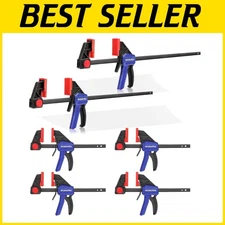 Reinforced Nylon Bar Clamps Set - 6" & 12" One-Handed Quick-Release Clamps