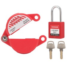 Gate Valve Lockout with Safety Padlock, Hose Bib Lock for Water Spigot/Outdoor
