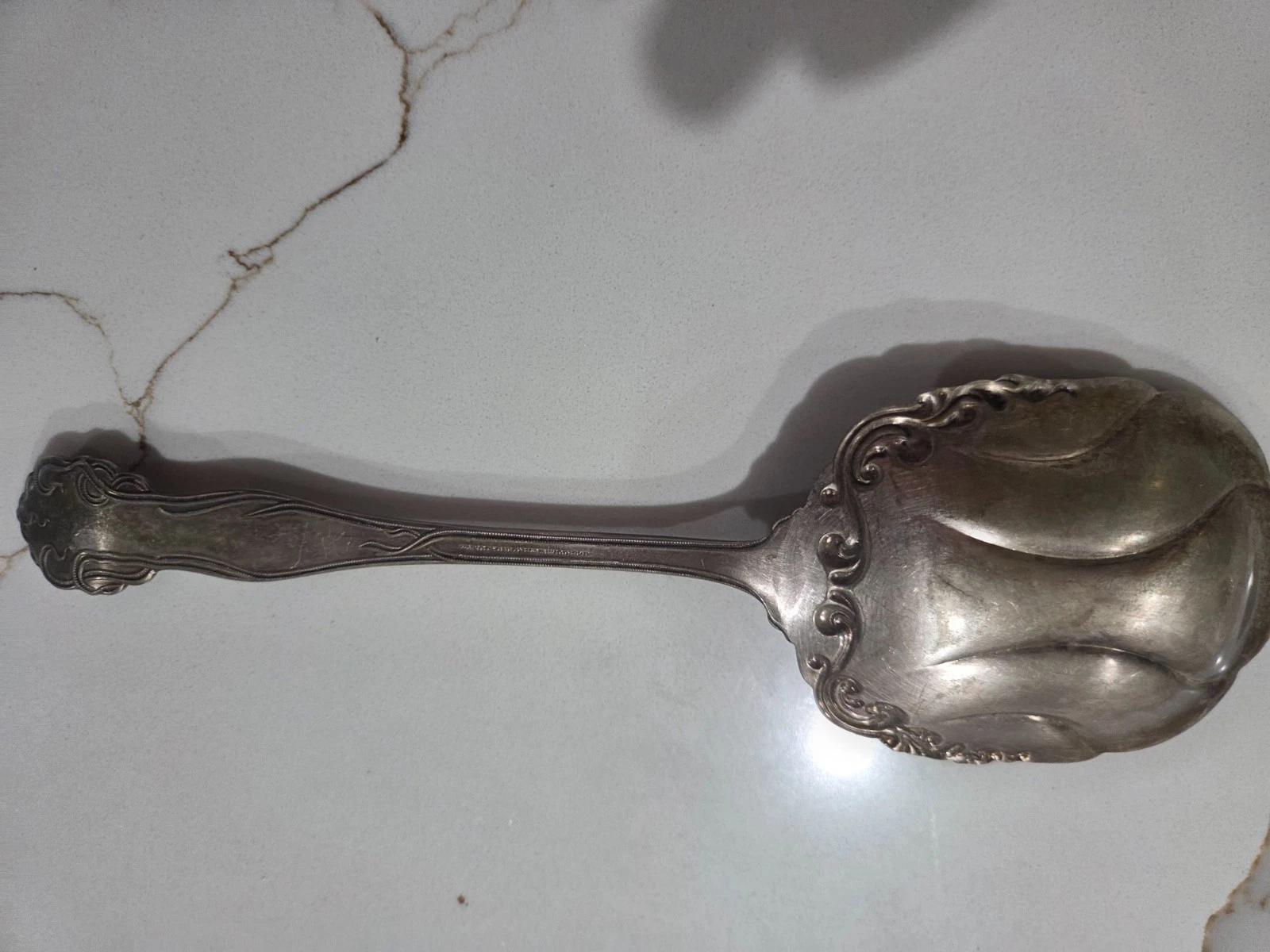 VINTAGE WAFLE SERVING SPOON. AMERICAN STERLING COMPANY.