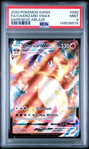 2020 POKEMON SWORD & SHIELD DARKNESS ABLAZE #020 FULL ART/CHARIZARD VMAX PSA 9