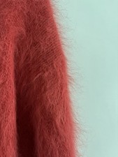 Neue Rot Strickjacke angora 100% Handstrick 