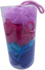 Set of four bath sponges for shower