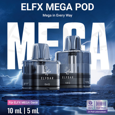ELFBAR ELFX MEGA I E-Zigarette Open Pod-System 1x Refillable Pod | 5ml und 10ml