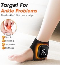 Electric Foot Ankle Massager Relieve Ankle Pain 3 Heat Levels, 3 Vibration Modes