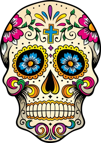 Mexican Sugar Skull Dia De Los Muertos Day of the Dead Vinyl Wall Sticker Decal