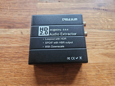 Treaslin Hdmi Audio Extractor HD 2.0 4k@60Hz 4:4:4 HDR SPDIF HBR output