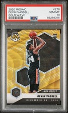 GOLD WAVE 2020-21 Panini Mosaic #278 Devin Vassell San Antonio Spurs RC PSA 10