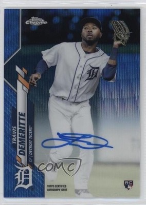 2020 Topps Chrome Rookie Blue Wave Refractor /150 Travis Demeritte Auto RC 11yw