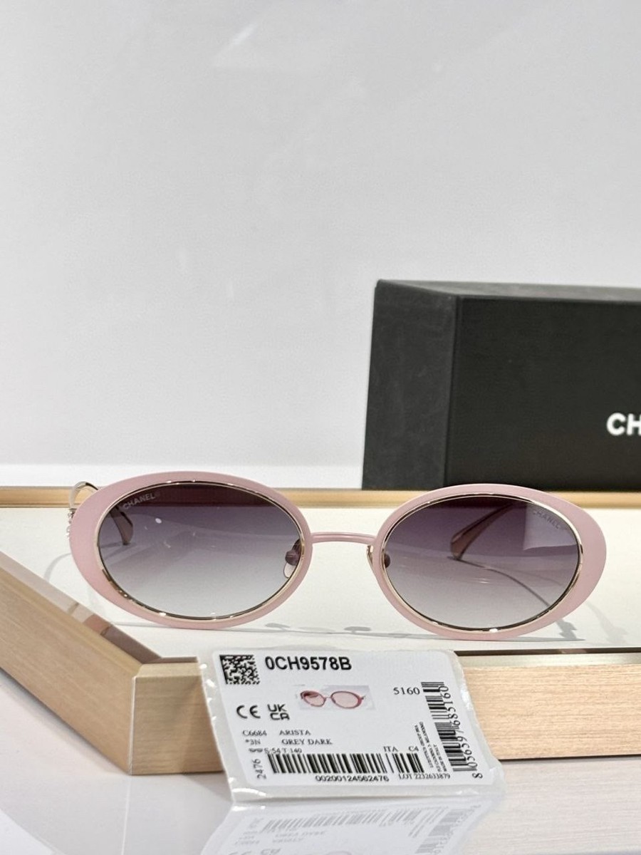 CHANEL OVAL SUNGLASSES 9578B/LIGHT PINK COLOR/METAL PINK | eBay