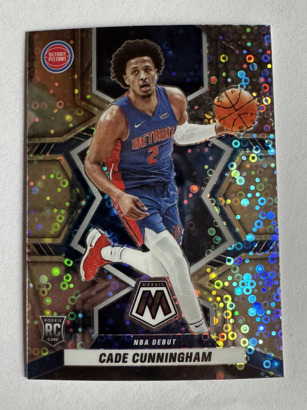 2021-22 Mosaic Fast Break Cade Cunningham NBA Debut #261 Silver Disco Prizm RC