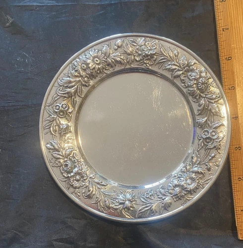 Vintage S. Kirk & Son .925 Sterling Silver Floral Bread & butter Plate 127 F C2