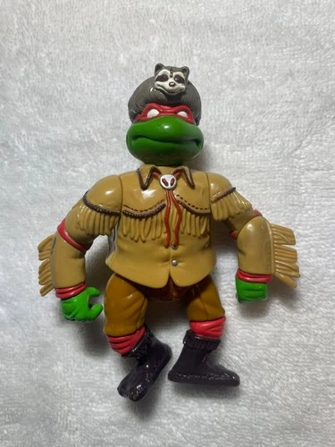 1992 Raphael Wear Racoon Hat Ninja Turtles TMNT Vintage Figure