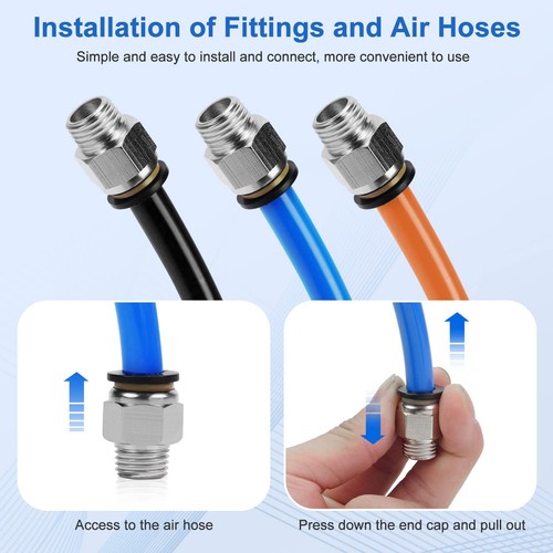 10 piezas accesorios push-to-connect tubo de 3/8 pulgadas OD x 1/4 pulgadas NPT rosca Pneuma... - Imagen 5 de 7