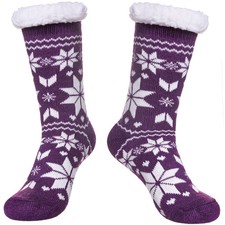Slipper Socks for Women with Grippers, Winter Warm Fuzzy Indoor Christmas Gif...